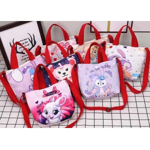 Cartoon canvas bag girls shopping bag lunch box tote hand carry Thermal Transfer logo picture bag crossbody wholesale