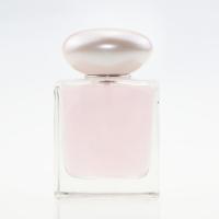 China Square Spray Transparent Glass Perfume Bottle With Pearl Cap 100ml on sale