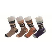 China Odor Resistant Brown Knitted Thermal Wool Socks With Breathable Absorbent on sale
