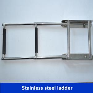 Stainless steel folding ladders with platform that used for marine/ship,  folding ladders for yacht