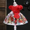 Children's Dress Clothing Kid Print Big Bow Dress Baby Girls Birthday Princess