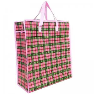 China fashion new design pp shopping zip bag package large shopper woven material bag supplier