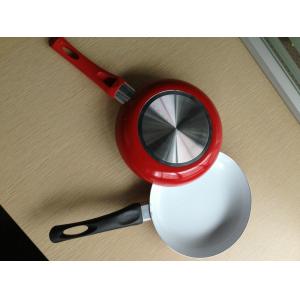 China Stamped Induction Ceramic Coating Fry Pan 18cm With Red Coating supplier