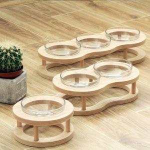 Wooden Dog Food Bowl Stand 3 Bowl Elevated At Home Slow Feeder