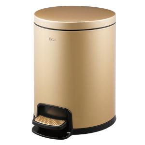Champagne Gold Hotel Trash Bin With Lid Foot Operated Hotel Room Dustbin
