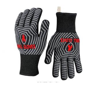 China 1800°F Extreme Heat Resistant Silicone Non-Slip Oven Gloves, Barbecue, Cooking, Baking Kitchen Gloves supplier
