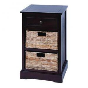 China Black Wood Drawers Cabinet Straw Basket China French Cabinet supplier