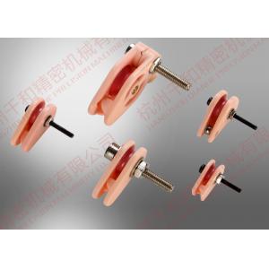HRA88 Caged Pink Ceramic Wire Pulley , Polished Coil Winding Tensioner Accessories
