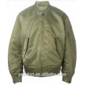 Green Color Plain Zip Cuffs Ma1 Bomber Jacket US / Asian / Middle East Africa Sizes