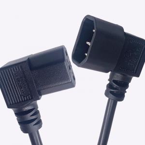 China Black Extension Power Cord C13 C14 Bent 90 Degrees Connector 1.2m 1.5m 1.8m supplier