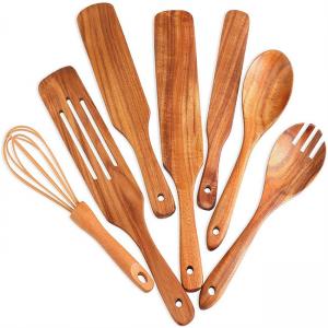 Scratchfree Wooden Kitchen Utensil Set , Moisturefree bamboo wooden spoon set