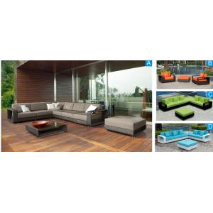 8pcs patio rattan/ wicker sectional sofa ottoman coffee table--9152