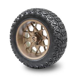 China Golf Cart 14'' Bronze Wheels And 22x10-14 Tires Lift Required PCD 1/101.6 supplier