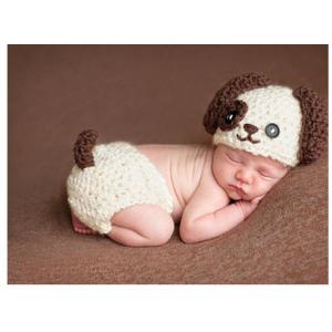 coffee dog cartoon baby hat cap Baby Animal Hat Cap Baby Crochet Knitted costume set