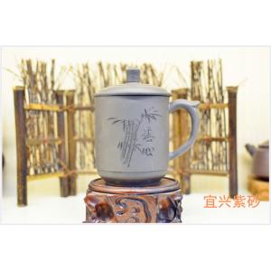 Personalized Yixing Zisha Teapot Handmade Purple Clay Tea Cup Black Color