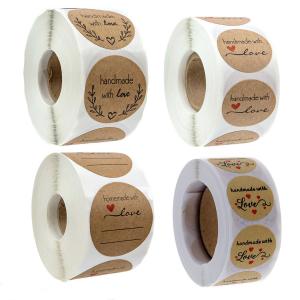 PS Version Printing Kraft Paper Custom Sticker Labels 0.04mm For Bakery Decoration