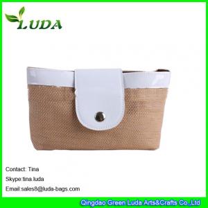 China LUDA italian leather handbags fashion paper straw handbags with leather lid supplier