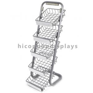 China 5 Layer Metal Tray Retail Flooring Display Stand Wire Snack Candy Bar Display Stand supplier