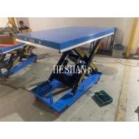 China Hydraulic Mobile Platform Electric Movable Scissor Lift Table With Wheels on sale