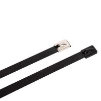 China SS304 Black Coated Stainless Steel Cable Tie 7.87 Inch 0.4mm Thickness on sale