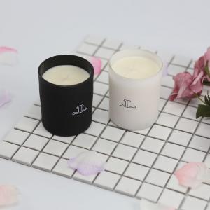 China Glass Scented Jar Candle Matte White / Black Painting With Customized Packaging supplier