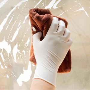 White Disposable Latex Gloves Lightly Powdered Rubber Cleaning Gloves 100 Pcs/Box