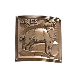 Contemporary Metal Aries Bronze Relief For Outdoor / Indoor Decoration