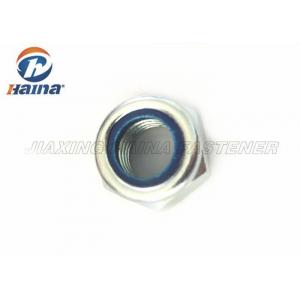 China DIN985 White Zinc Plated carbon steel nuts , Nylon Insert Lock Nut M16 wholesale