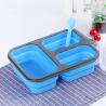Rectangle 460g 3 Compartments Silicone Folding Lunch Box