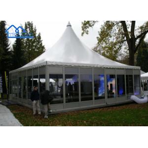 Tenda de cobertura de pagode de tecido branco de PVC com tratamento de superfície galvanizado a quente