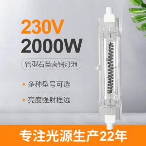 230V 2000 Watt Quartz Lamp Halogen Double Ended Light Bulb R7s Heat Lamp