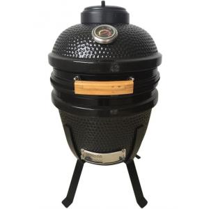 Outdoor Ceramic BBQ 15 Inch Kamado Grill With Cast Iron Stand