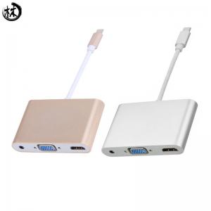 China Kico Factory USB 3.1 USB-C Type C to 3.5mm Audio & VGA & HDTV Digital AV AUX Adapter for Laptop & Notebook supplier