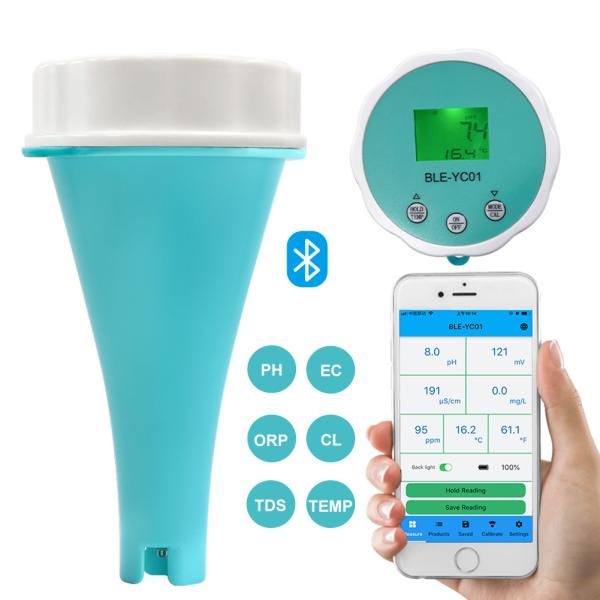 Smart Bluetooth Pool Water Tester 6 In 1 PH/EC/TDS/ORP/CL/Temp Meter For Pool Aquatic Venues