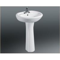 Ceramic Pedestal Basin With Single Tap Hole , Floor Mounted Toilet Sanitary Ware