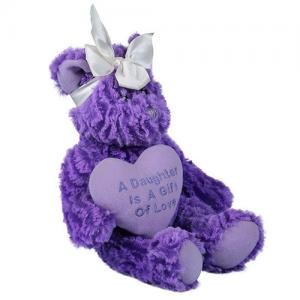 China Purple Animated Plush Christmas Toys With Big Heart High Durability supplier