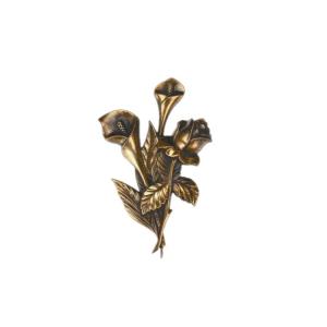 Brass Material Tombstone Decorations TD023 Calla Lily Design OEM / ODM Available