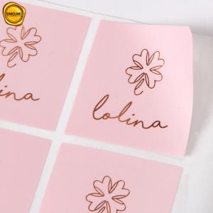 China Projete a etiqueta cor-de-rosa do papel quadrado para o lenço de papel do selo wholesale