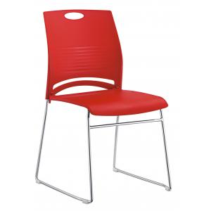 Red PU And PVC Cover Economical Office Chairs Non Rolling OEM & ODM Accepted