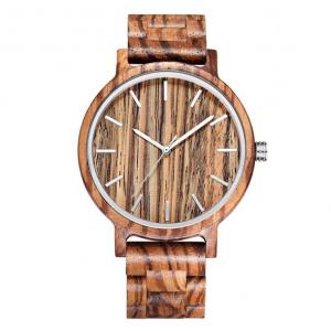 Mineral Glass Most Accurate Quartz Watch Natural Zebra Wood Color