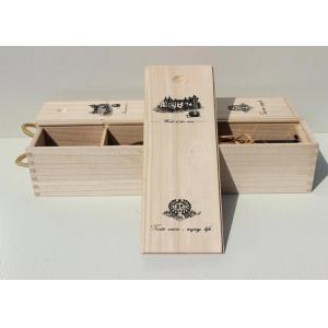 Paulownia Personalised Wine Box , Single Bottle Empty Wooden Wine Boxes With Screen Printing Logo