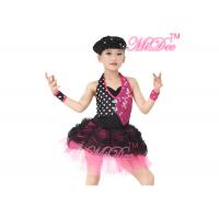 China White Polka Dots Fuchsia Sequin Ballet Jazz Dance Costumes For Girls ODM Service on sale
