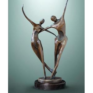 China Custom Casting Indoor Metal Sculptures Copper Abstract Family Sculpture supplier