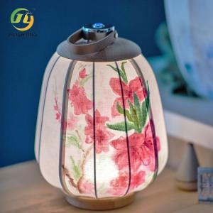 China Retro Chinese Style Modern Lantern Pendant Hand Painted Touch Variable Night Light Wood Linen supplier