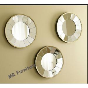 China 3 Set Decor Mirror For Living Room , Tray Plate Decorative Mirror Decals supplier
