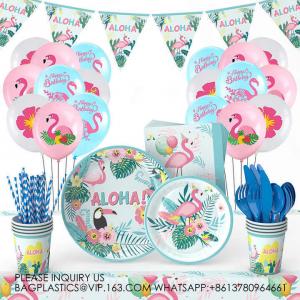 New Pink Flamingos Birthday Party Tableware Set Disposable Party Paper Plate Decoration Children'S Birthday
