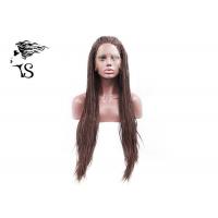 China Long Brown Synthetic African American Braided Wigs , Sensational Box Braid Wig on sale