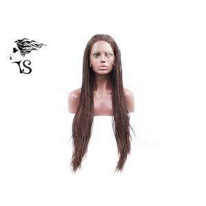 Long Brown Synthetic African American Braided Wigs , Sensational Box Braid Wig