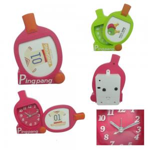 China plastic desk alarm clock with photo frame for kids supplier