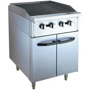 China Stainless Steel 380V Gas Lava Rock Grill With Cabinet 12KW For Kitchen Equipments supplier